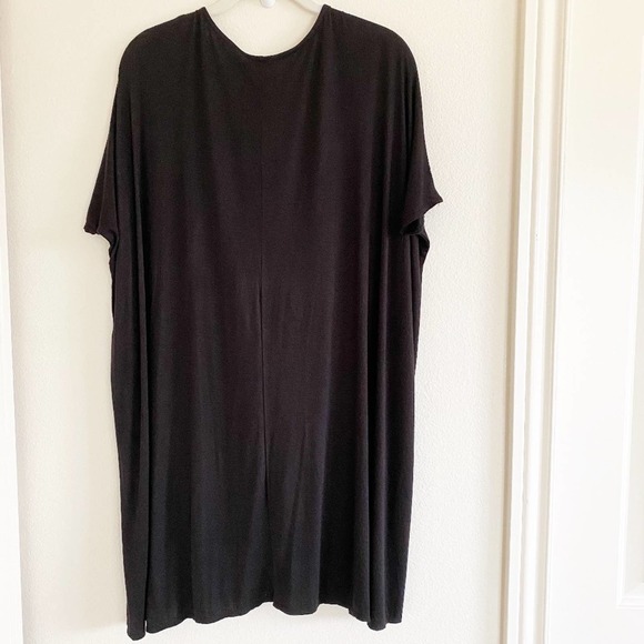 Luxe Draped Relaxed Oversized Short Sleeve Tunic Black Size Small - Picture 3 of 8